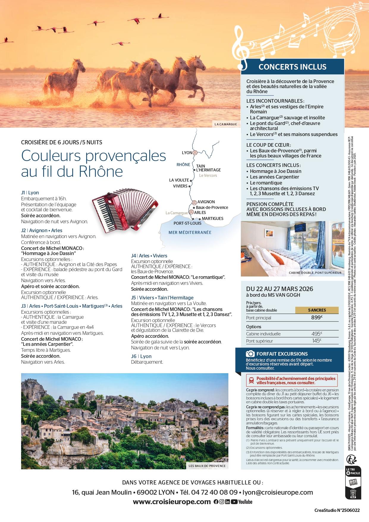 Brochure croisiere fluviale CroisEurope 1, 2, 3 Musette verso