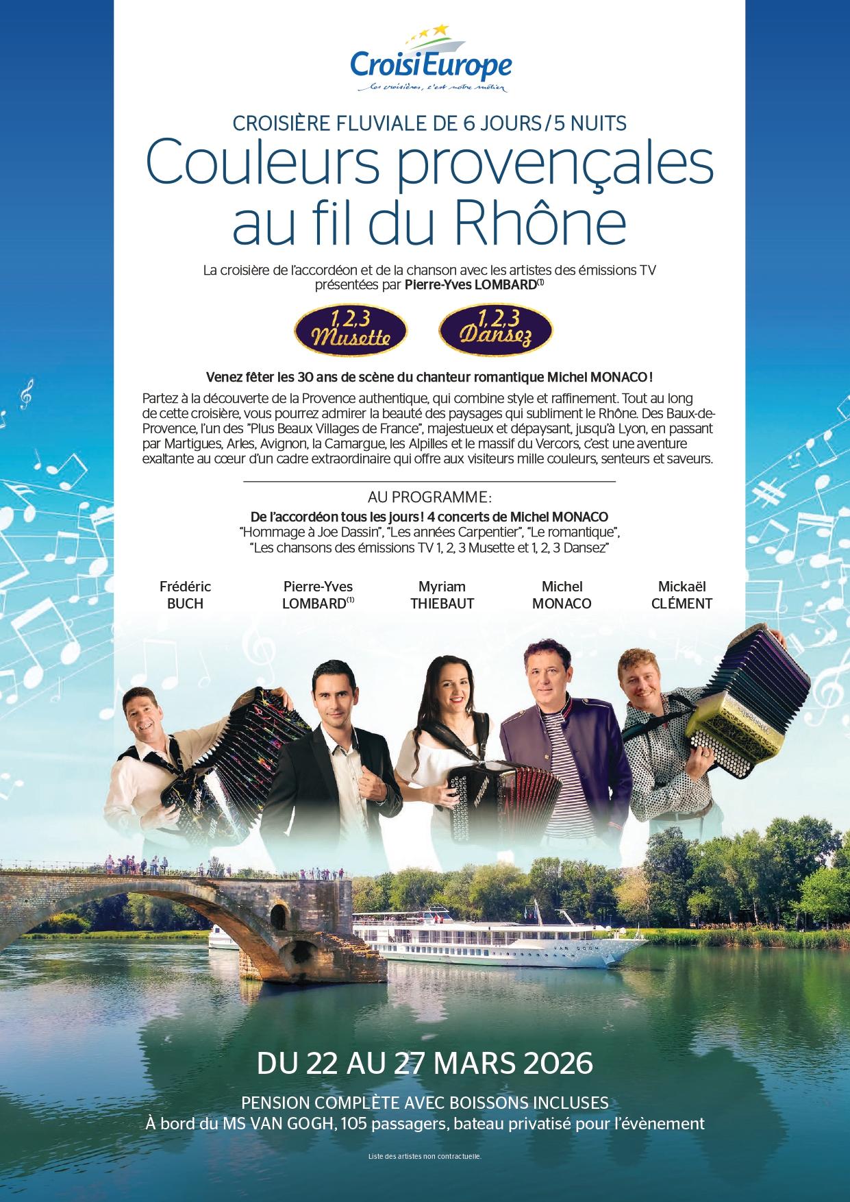 Brochure croisiere fluviale CroisiEurope 1, 2, 3 Musette