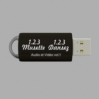 Clé USB vidéo et audio 1,2,3 Musette et 1,2,3 Dansez vol.1