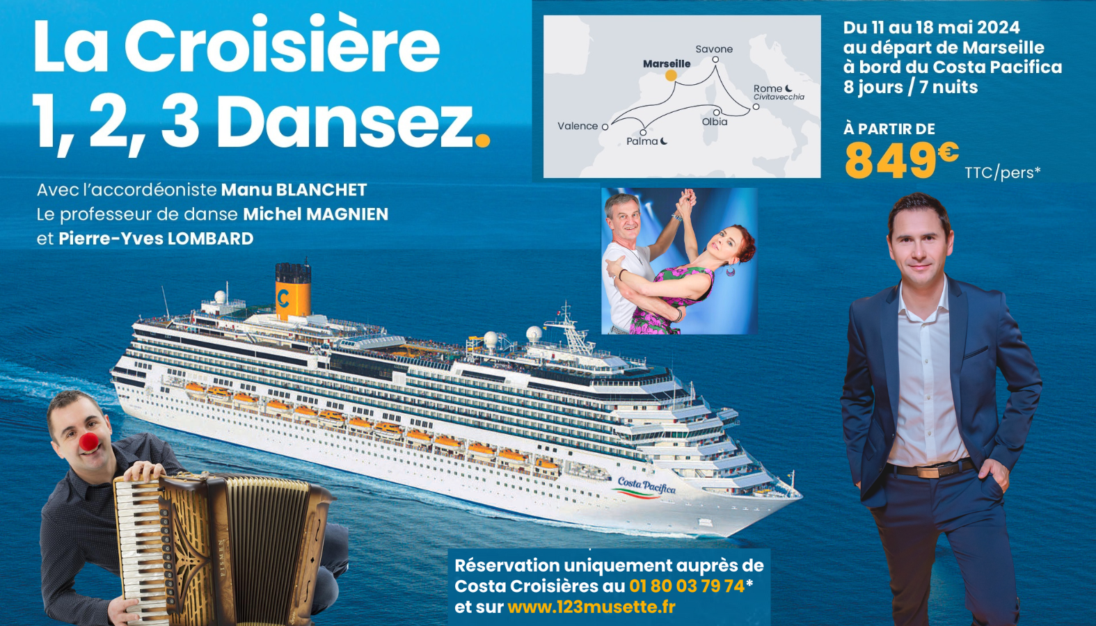 Croisiere 1 2 3 dansez 2024 avec manu balnchet